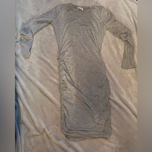 Ruffle tight fit grey dress